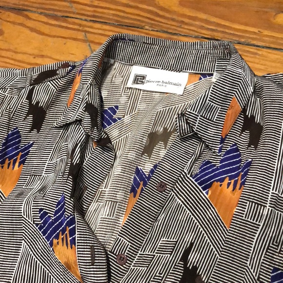 Vintage 80s Pierre Balmain Abstract Dot Dress - Picture 2 of 5